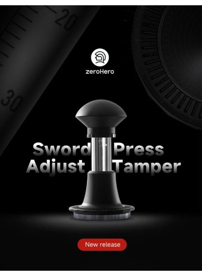 زيروهيرو مكبس ضغط قابل للتعديل ومعاير من زيرو هيرو - أداة باريستا 58 مم - Image 1